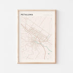 petaluma, california map poster - image 1