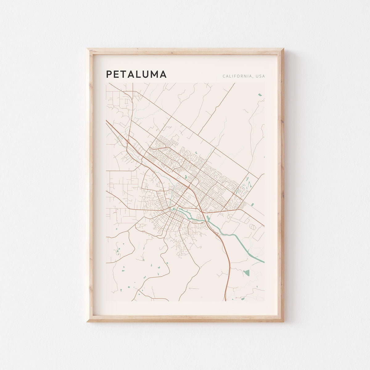 petaluma, california map poster - image 1