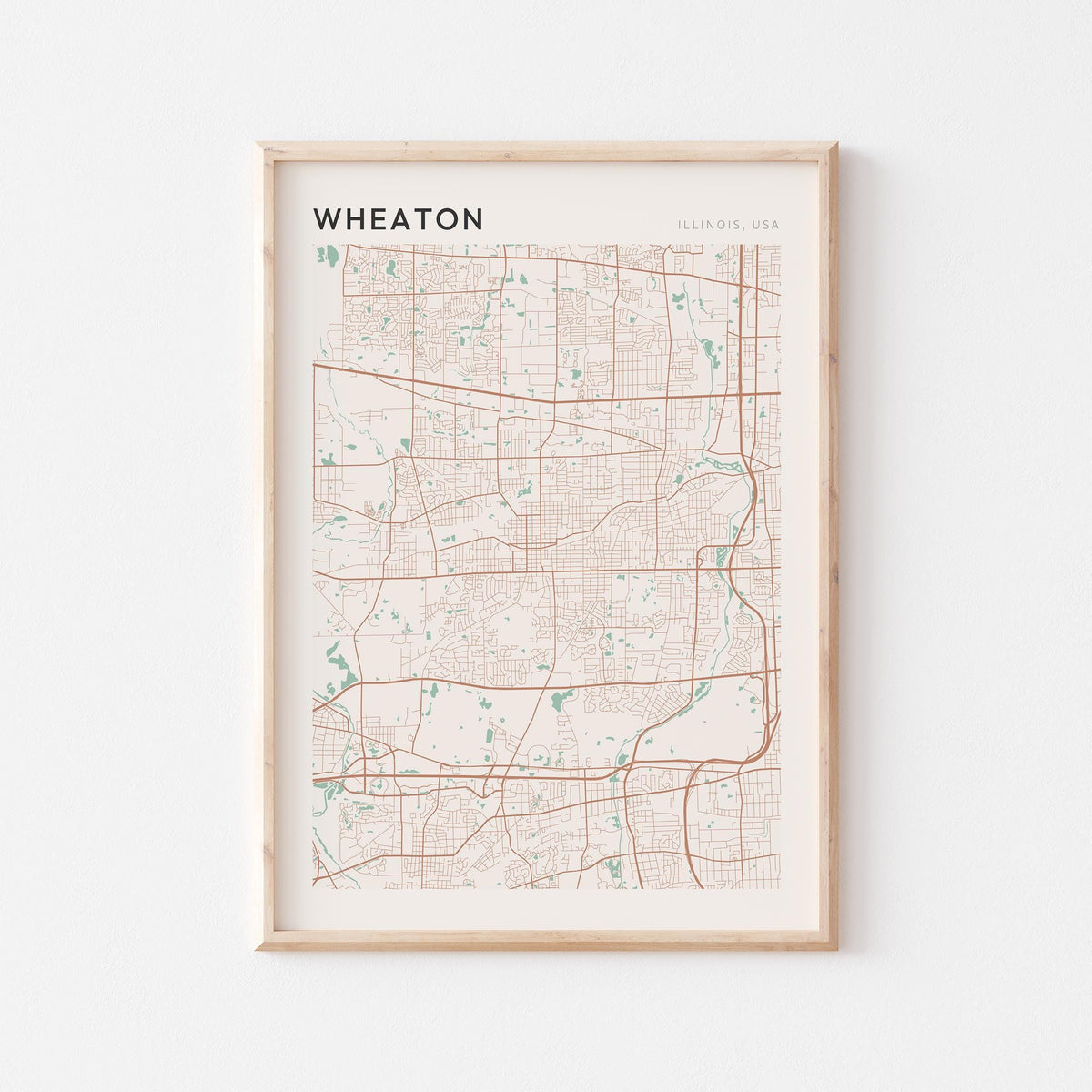 wheaton, illinois map poster - image 1