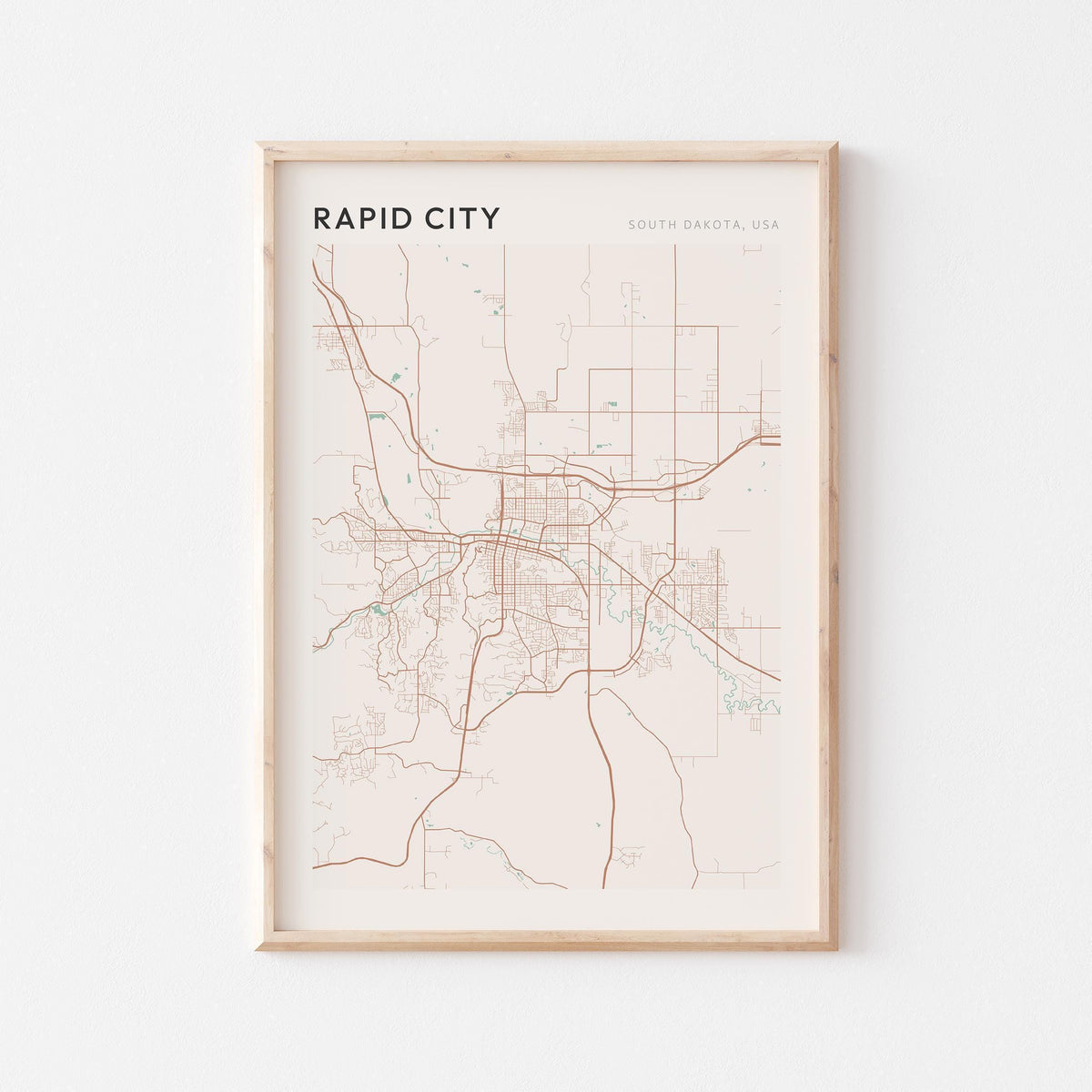 rapid city, south dakota map poster - image 1