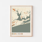 orange beach, alabama map poster - image 1