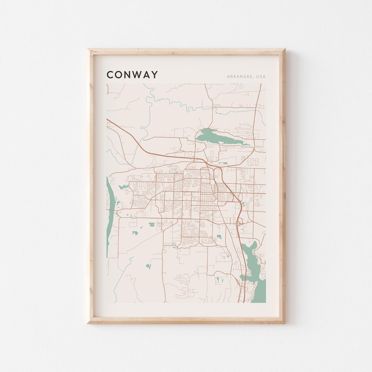conway, arkansas map poster - image 1