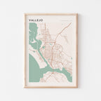 vallejo, california map poster - image 1