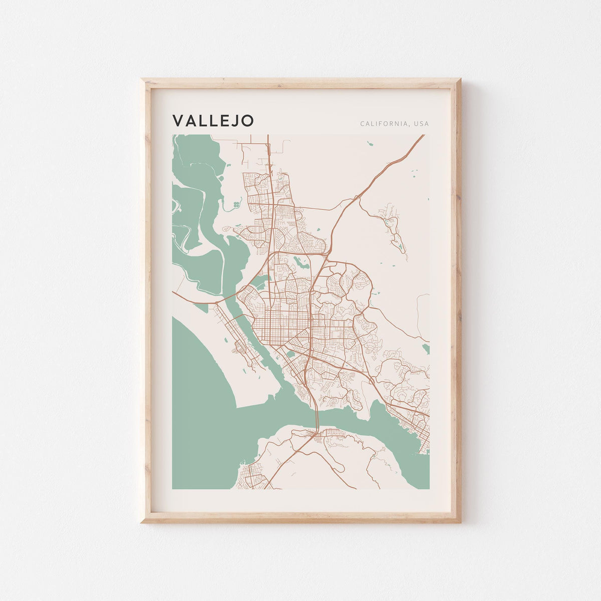 vallejo, california map poster - image 1