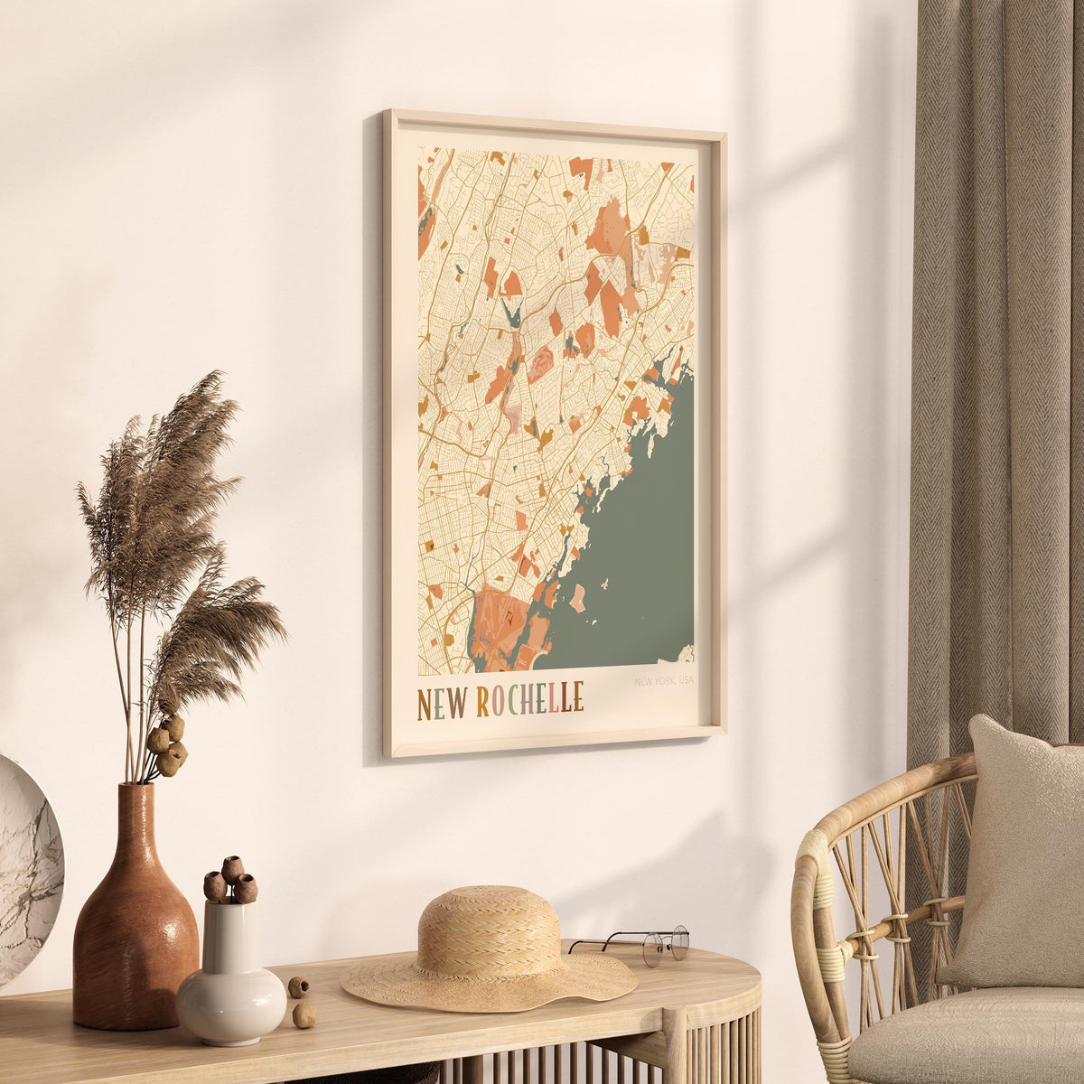 new rochelle, new york map poster - image 2