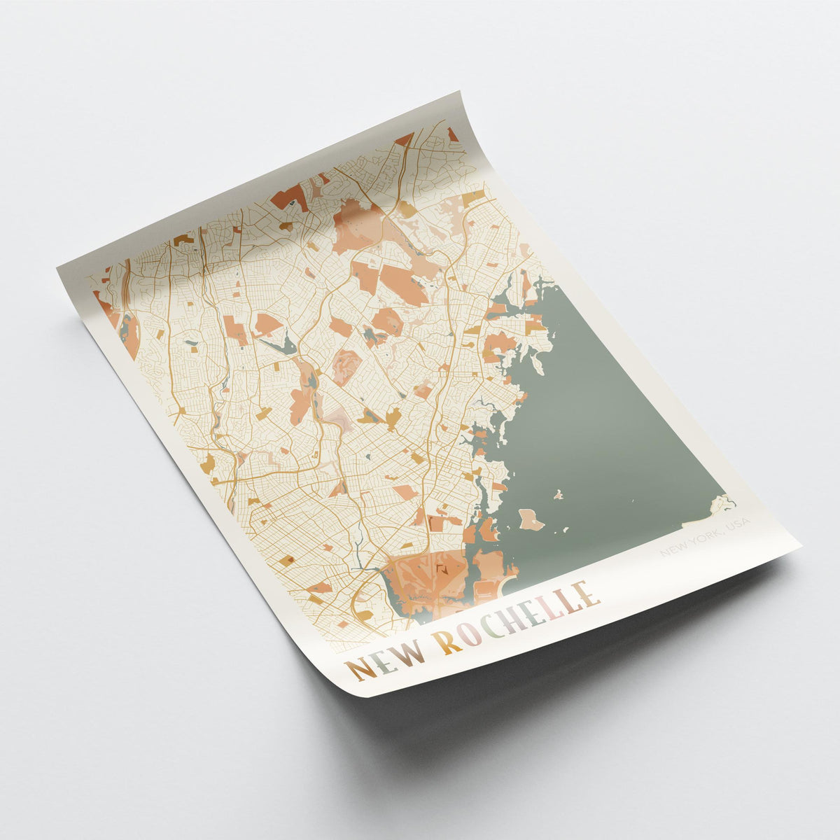new rochelle, new york map poster - image 4