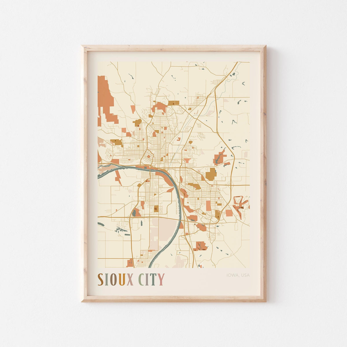sioux city, iowa map poster - image 1