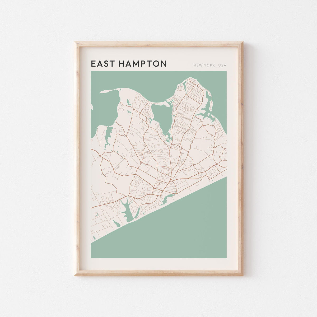 east hampton, new york map poster - image 1