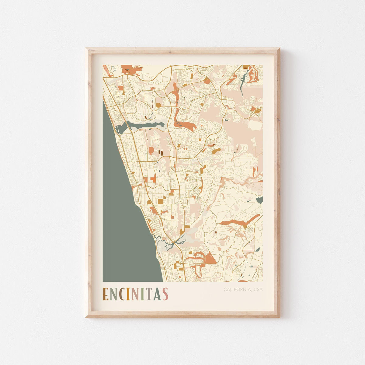 encinitas, california map poster - image 1