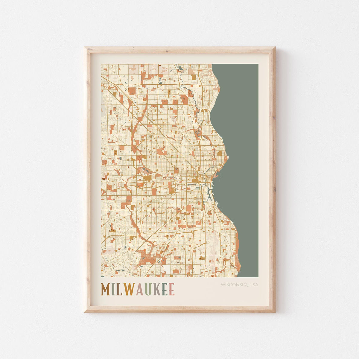 milwaukee, wisconsin map poster - image 1