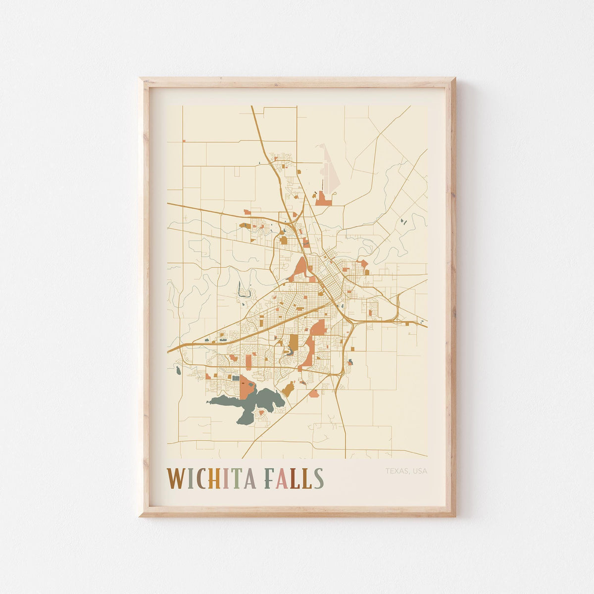 wichita falls, texas map poster - image 1