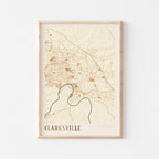 clarksville, tennessee map poster - image 1