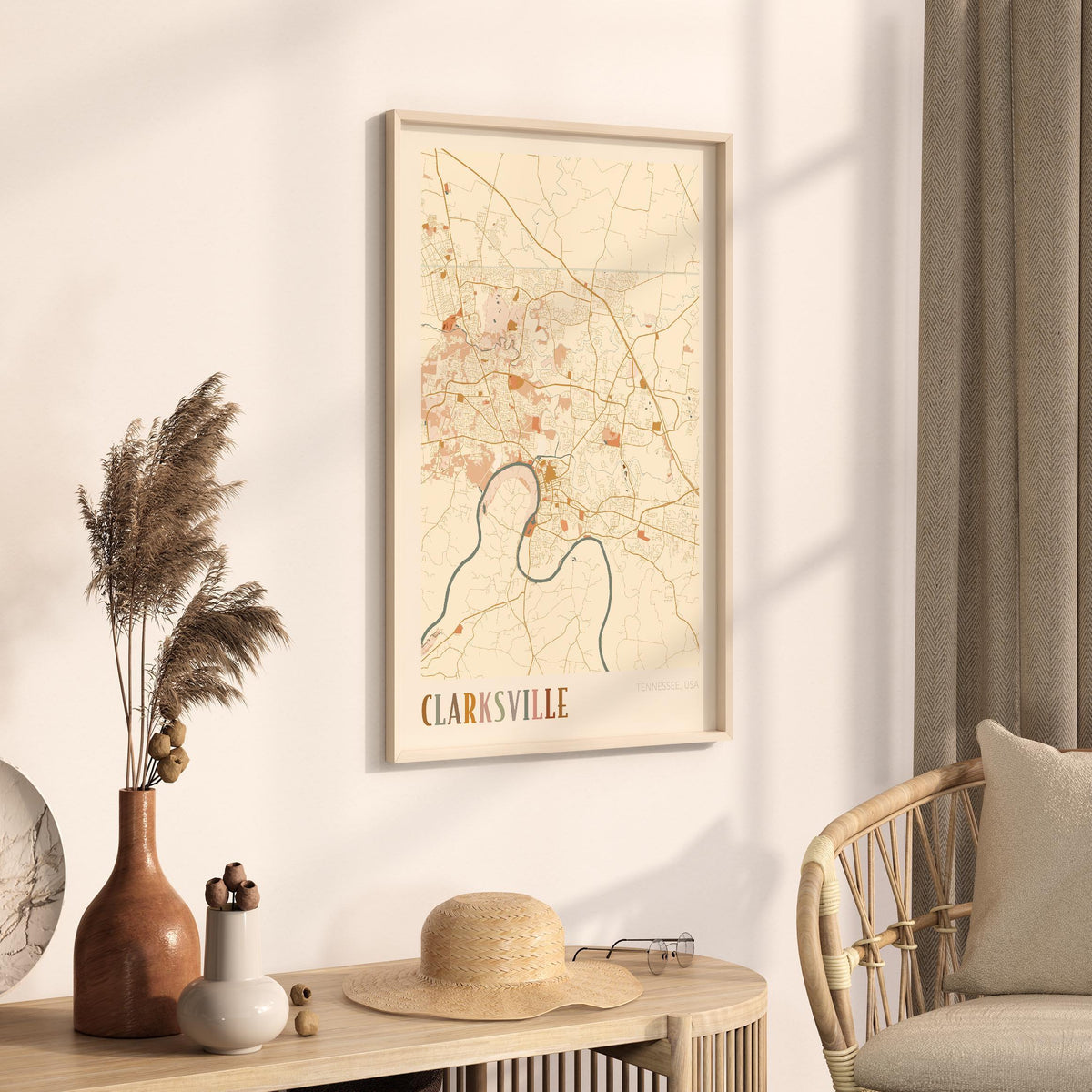clarksville, tennessee map poster - image 2