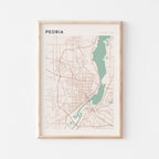 peoria, illinois map poster - image 1
