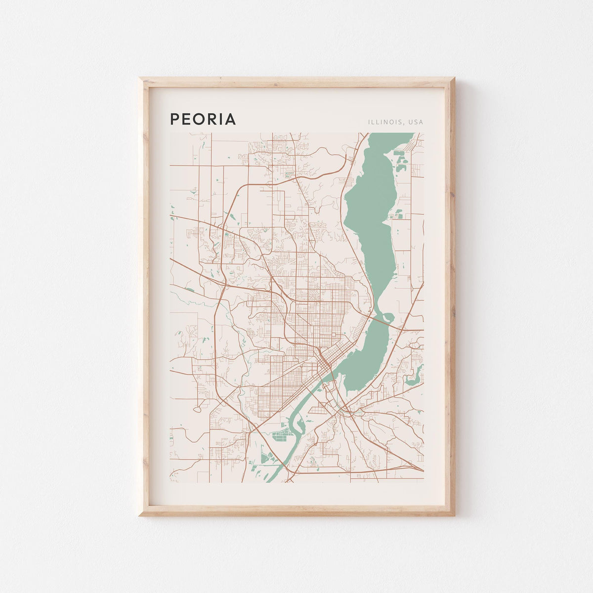 peoria, illinois map poster - image 1