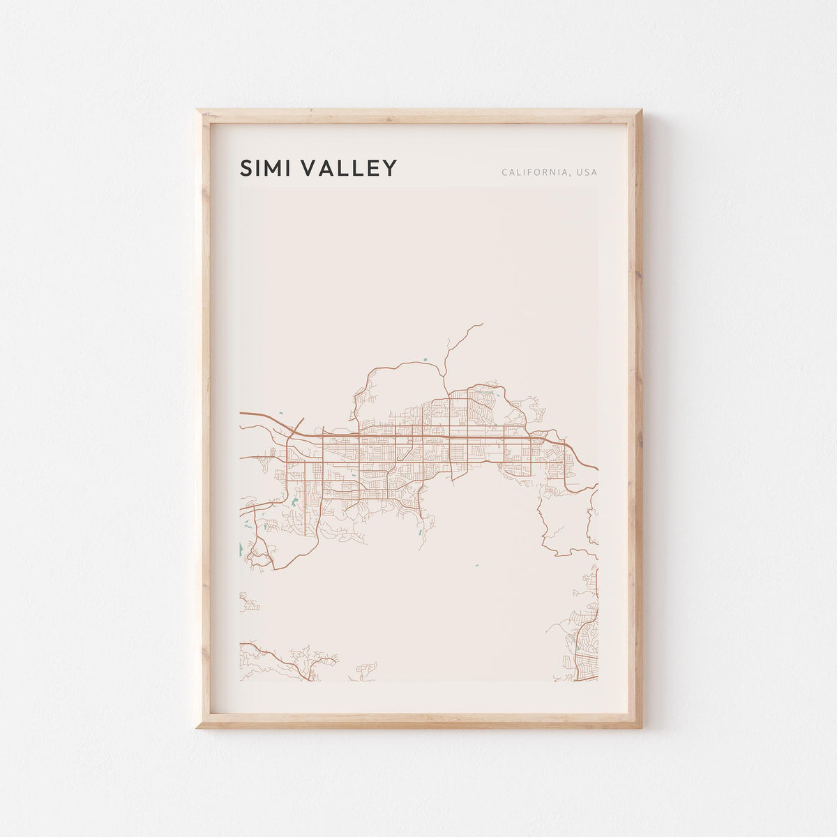 simi valley, california map poster - image 1