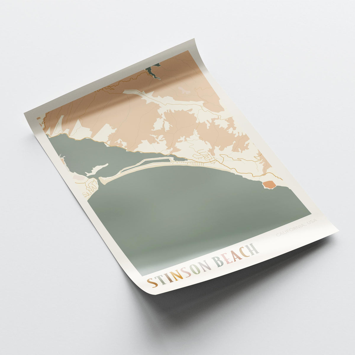stinson beach, california map poster - image 4