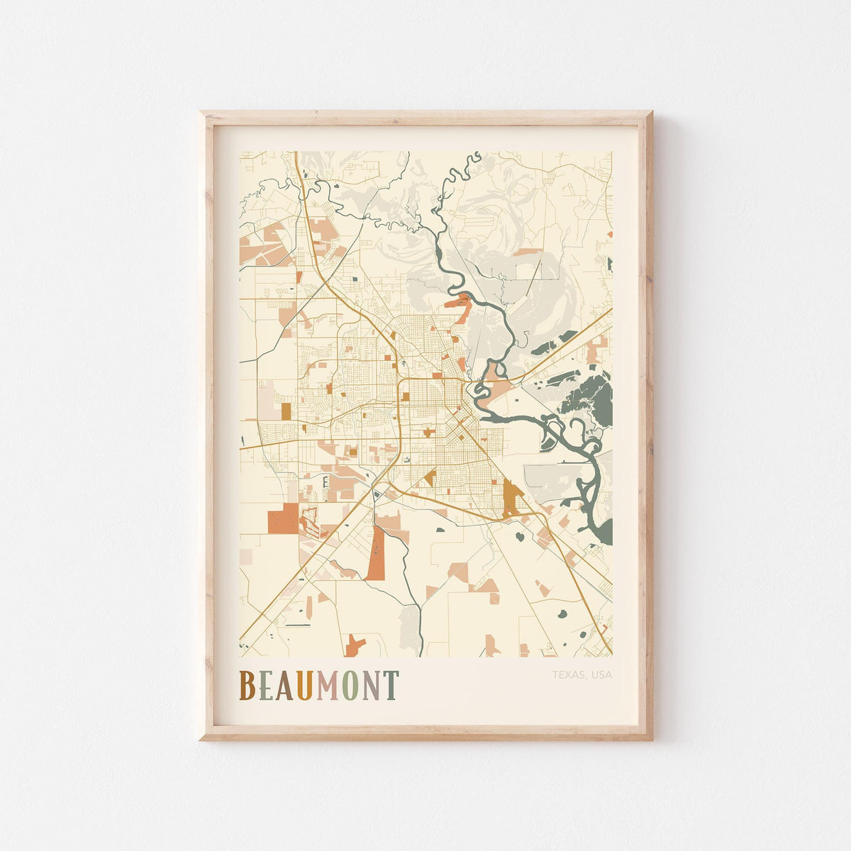 beaumont, texas map poster - image 1