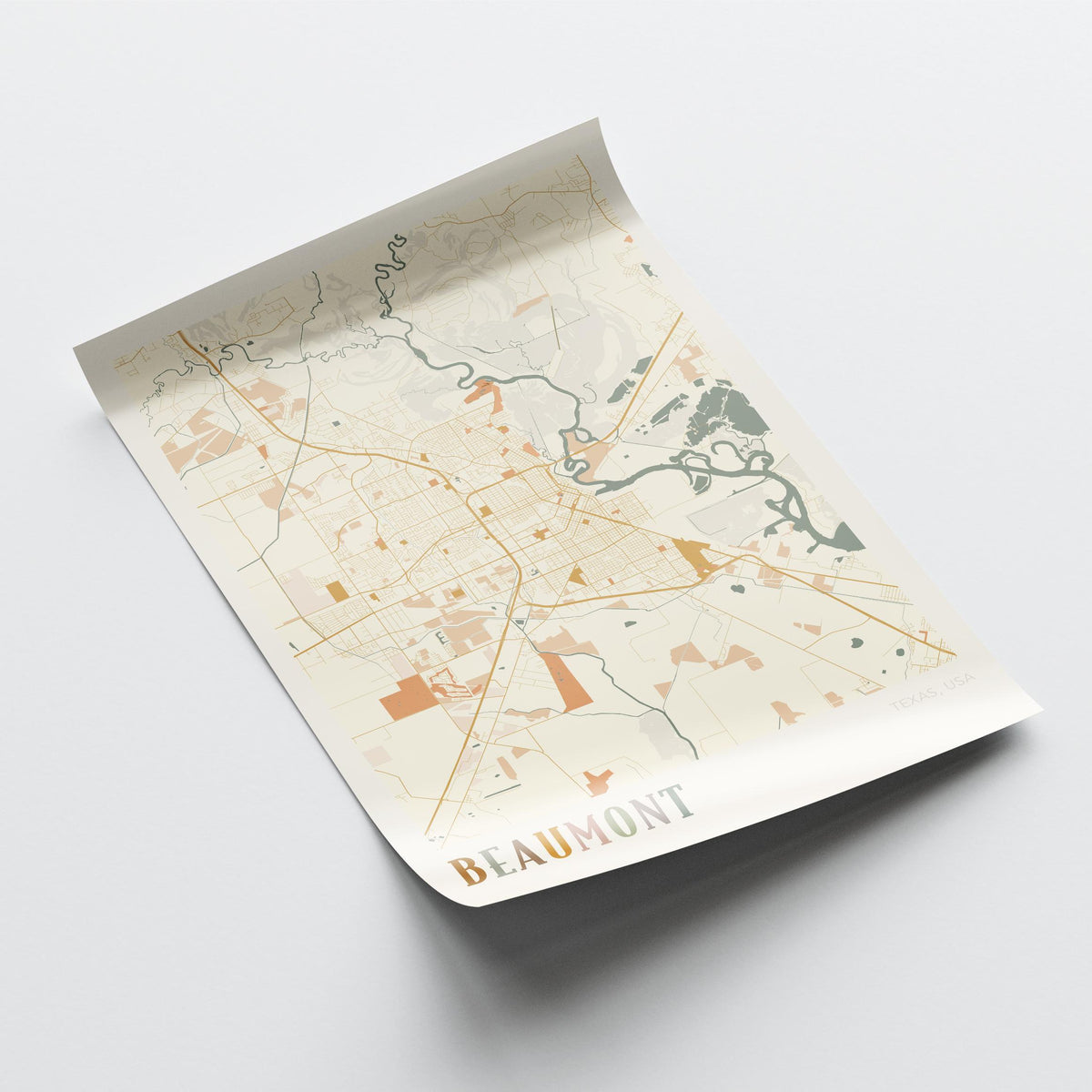 beaumont, texas map poster - image 4