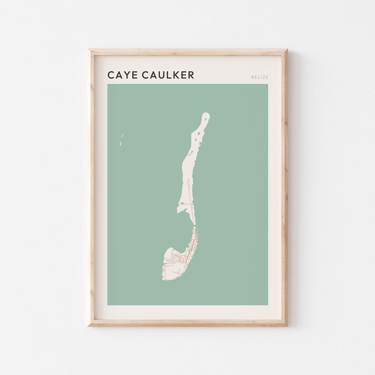caye caulker, belize map poster - image 1
