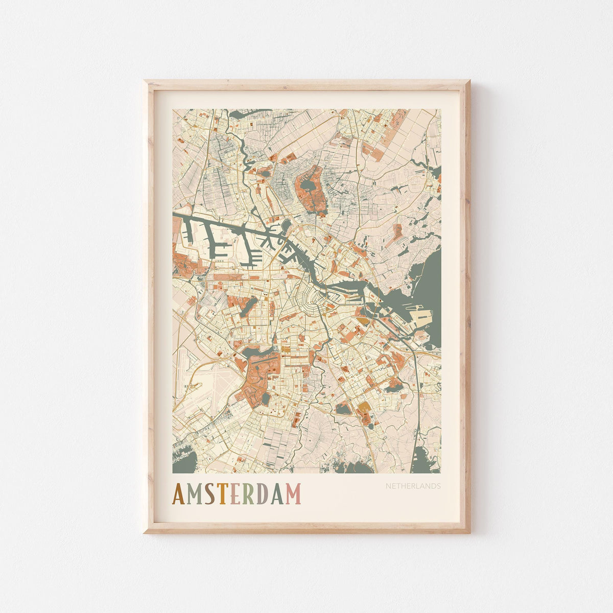 amsterdam netherlands map poster - image 1