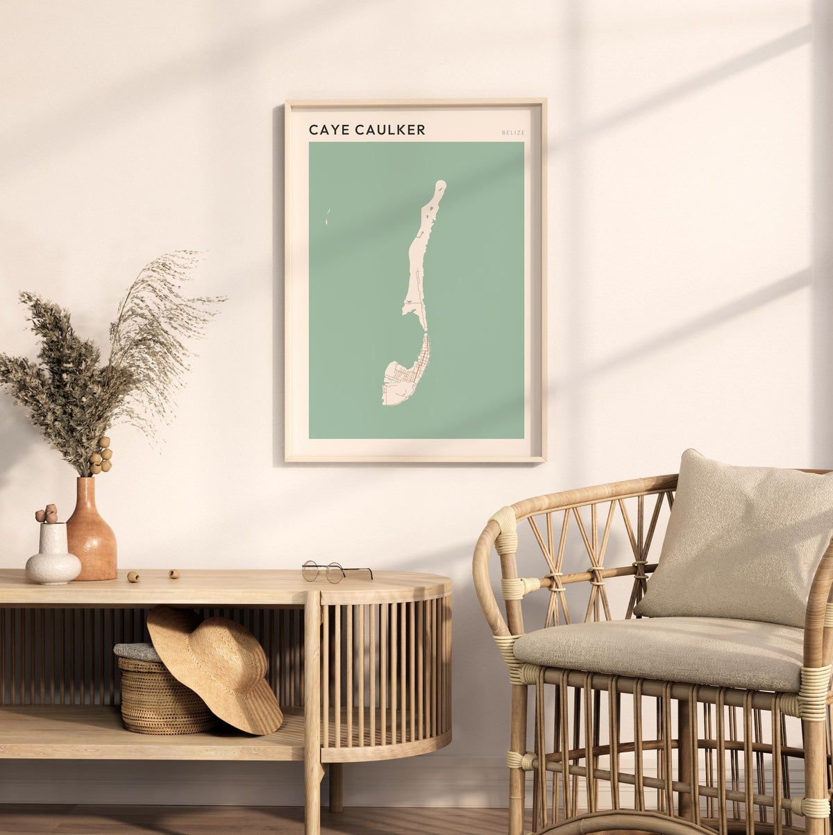 caye caulker, belize map poster - image 3