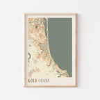 gold coast, australia map poster - image 1