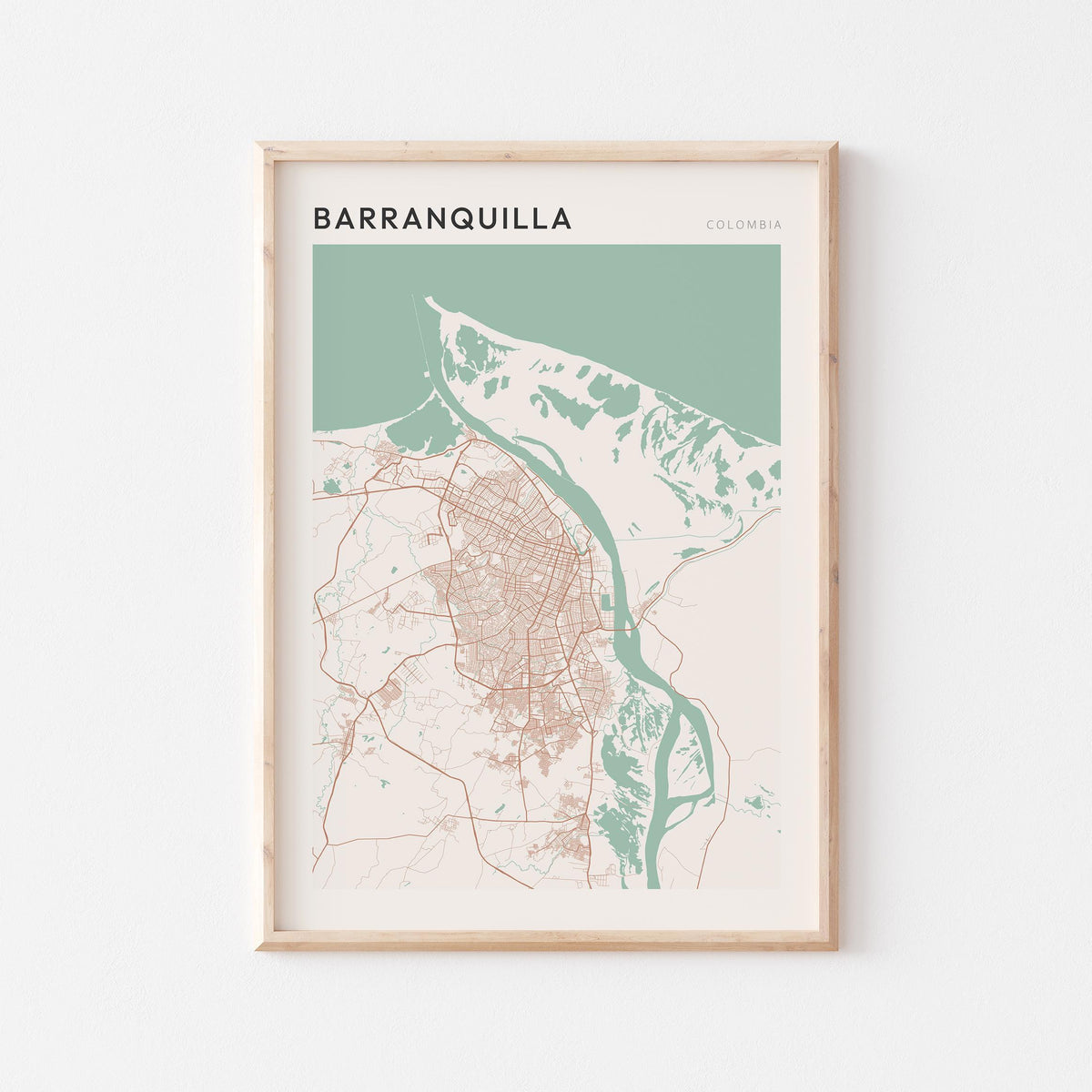 barranquilla, colombia map poster - image 1