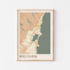wollongong, australia map poster - image 1