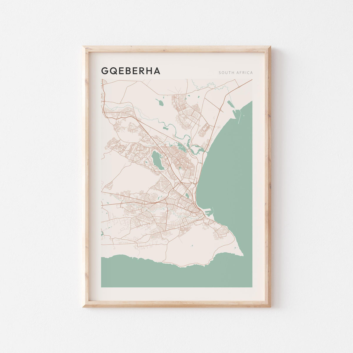 gqeberha, south africa map poster - image 1