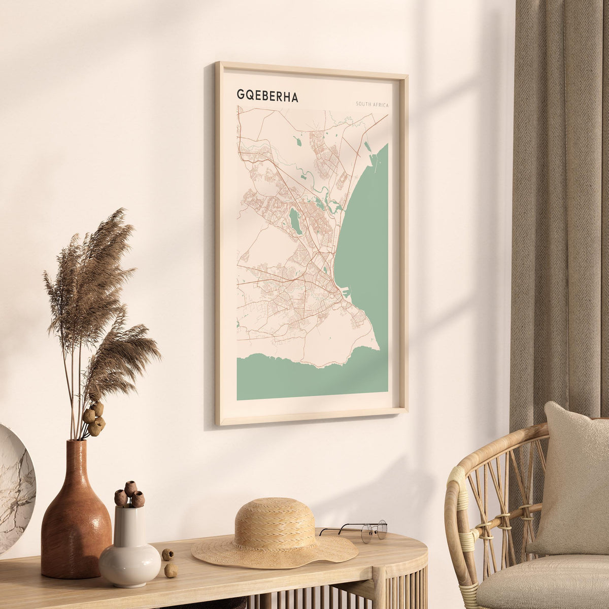 gqeberha, south africa map poster - image 2