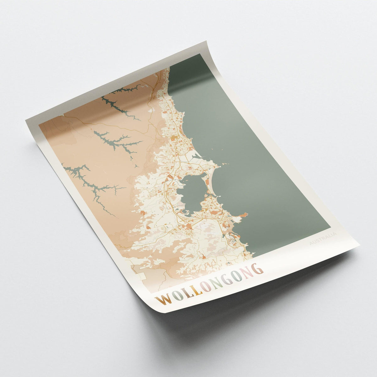 wollongong, australia map poster - image 3