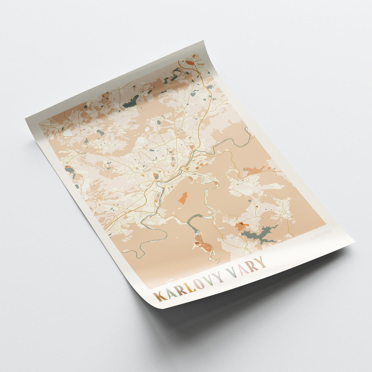 karlovy vary czechia map poster - image 4