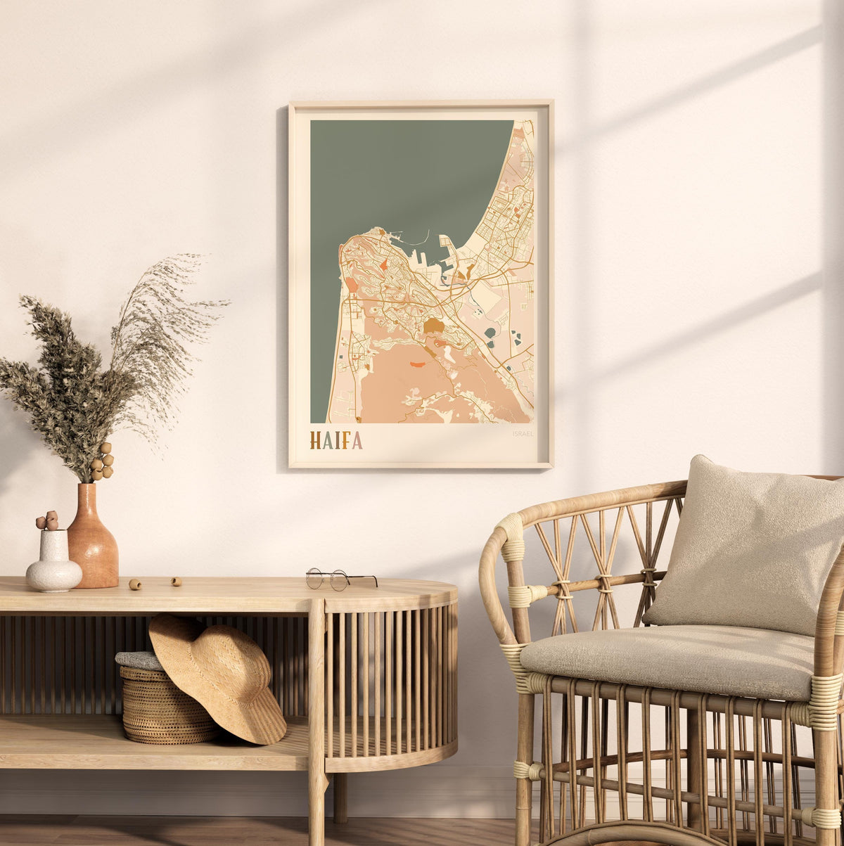 haifa, israel map poster - image 3