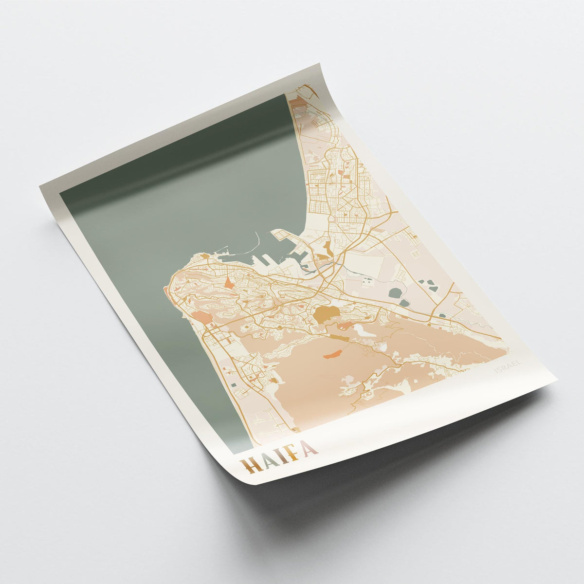 haifa, israel map poster - image 4