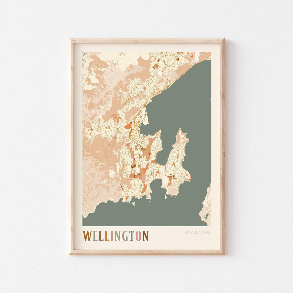 wellington, new zealand map poster - image 1