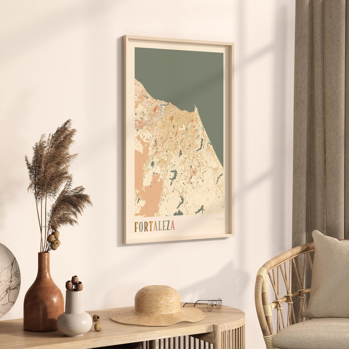 fortaleza, brazil map poster - image 2