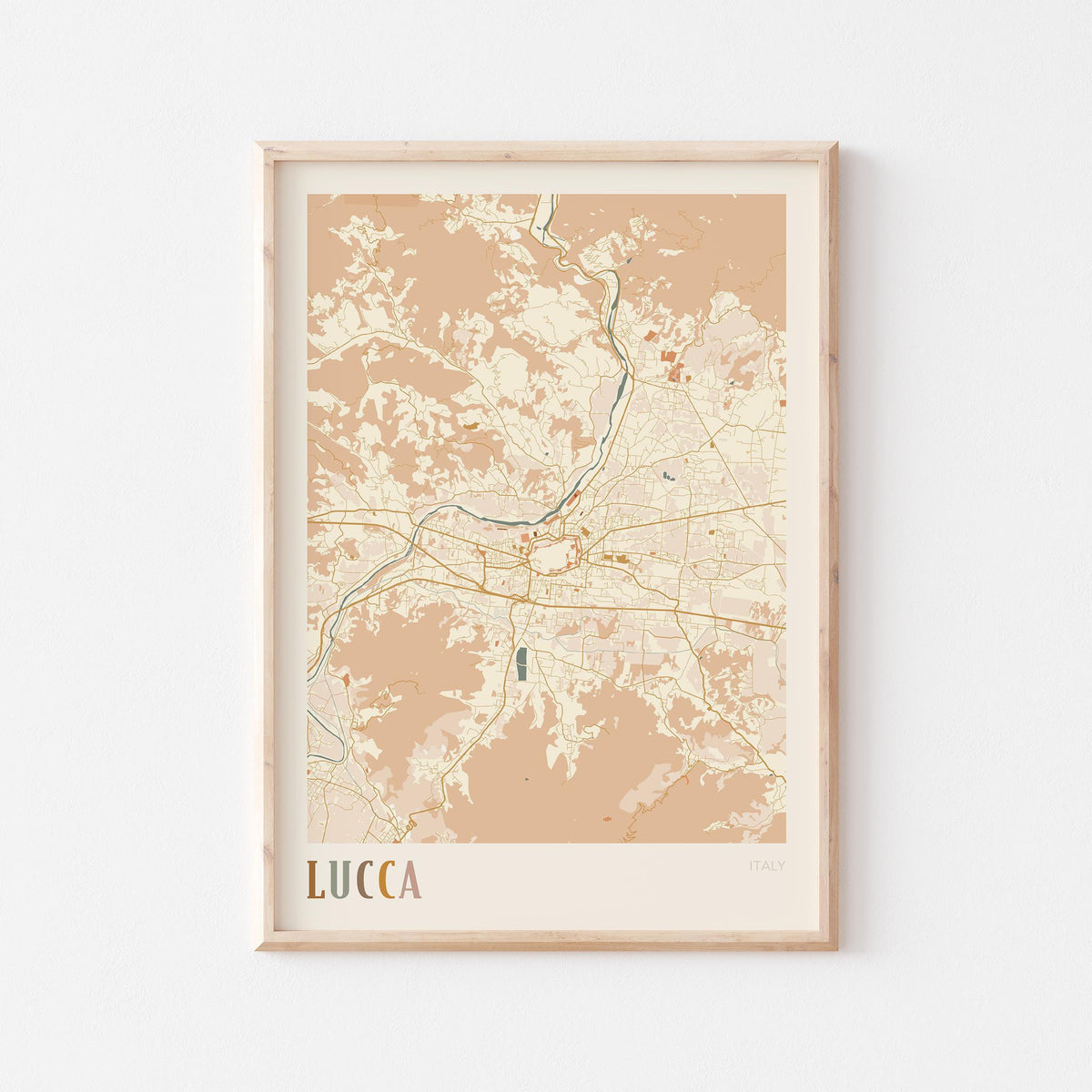 lucca italy map poster - image 1