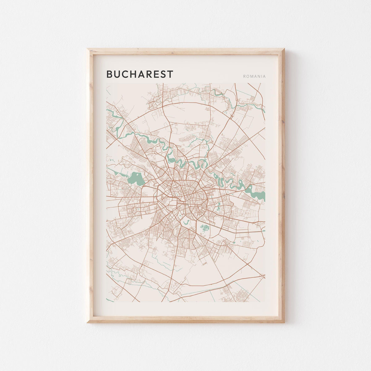 bucharest romania map poster - image 1