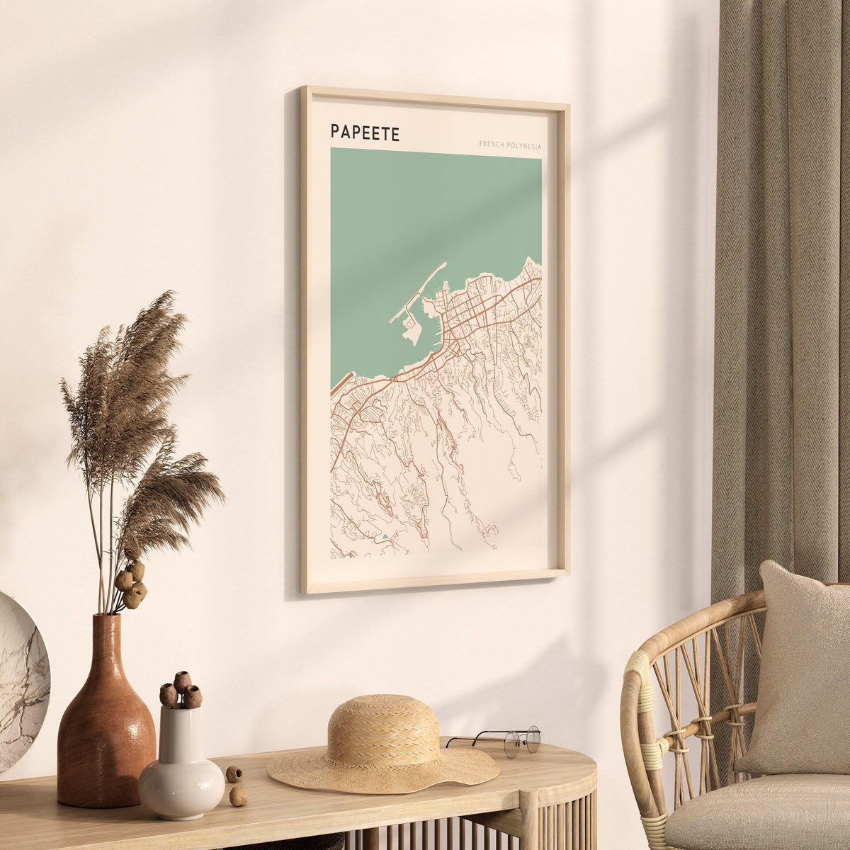 papeete, french polynesia map poster - image 2