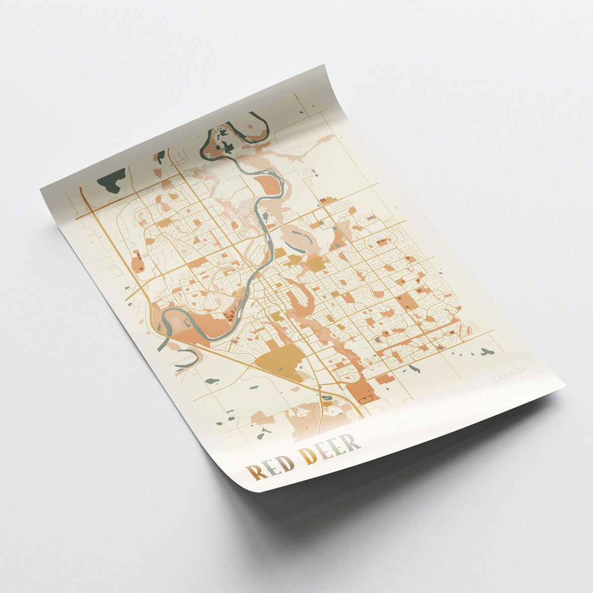 red deer, alberta map poster - image 3