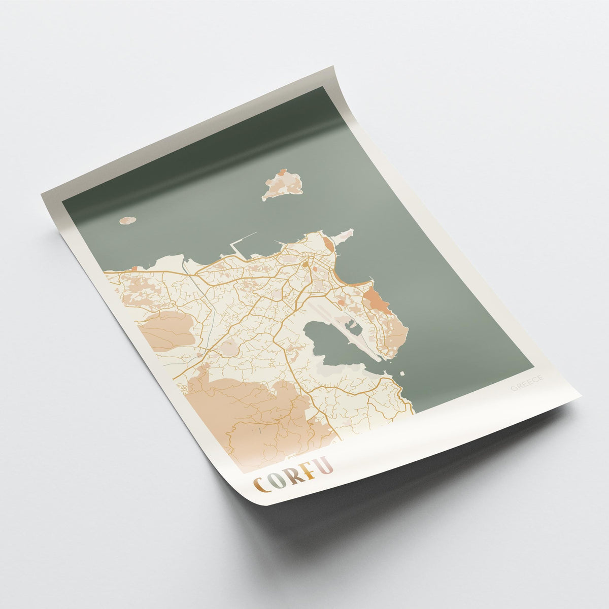 corfu greece map poster - image 4