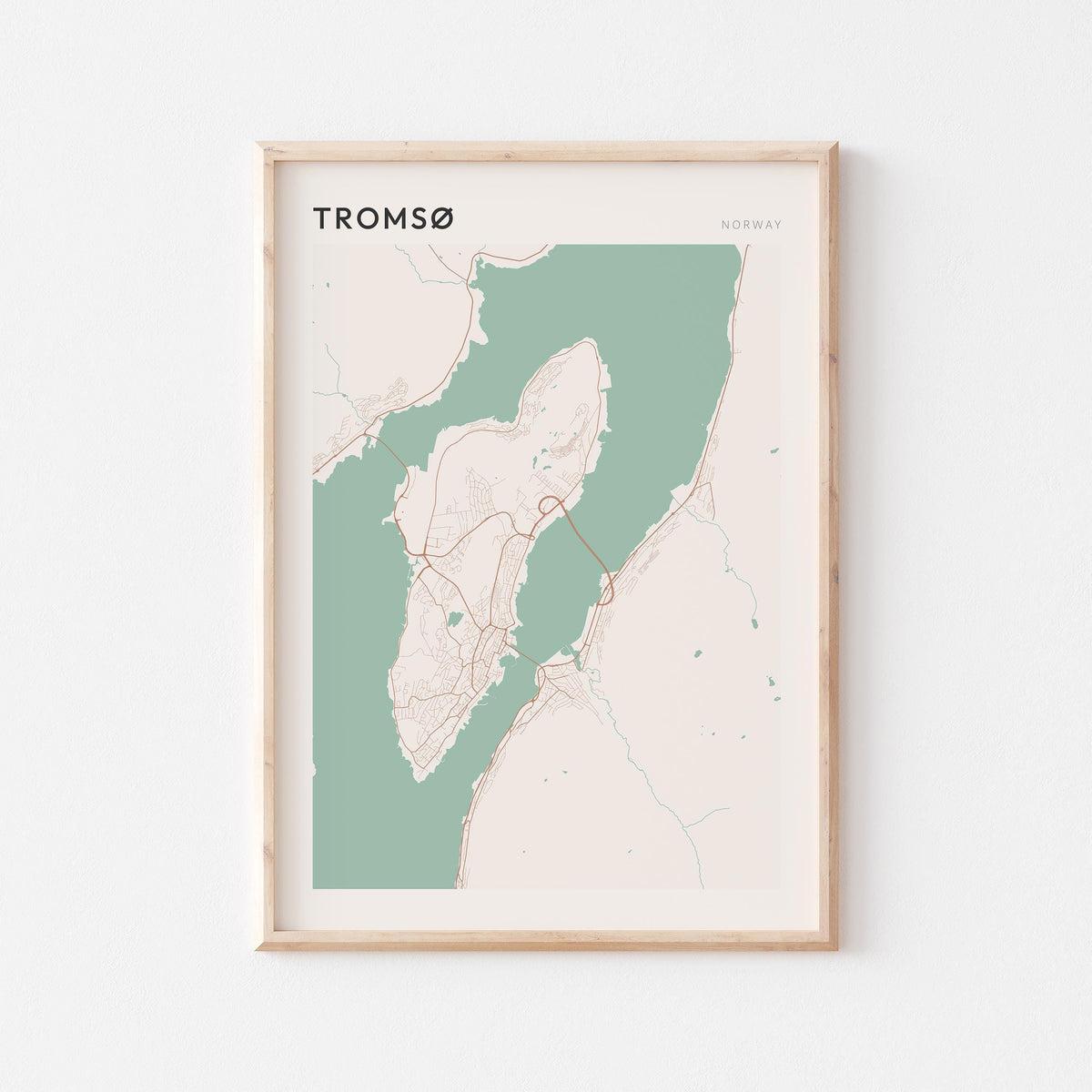 tromso norway map poster - image 1