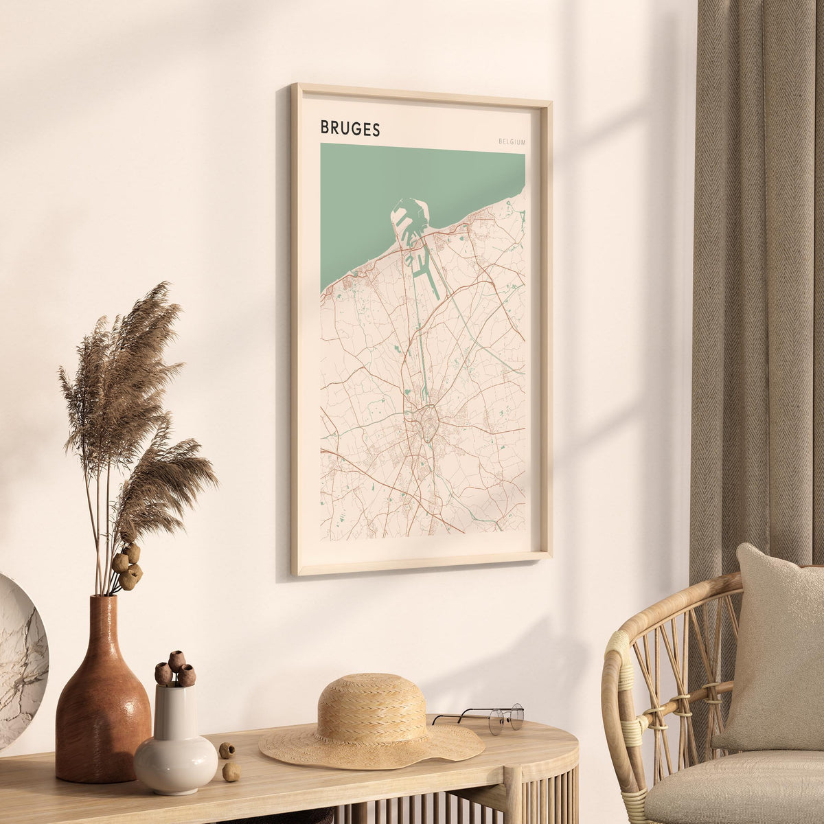 bruges belgium map poster - image 2