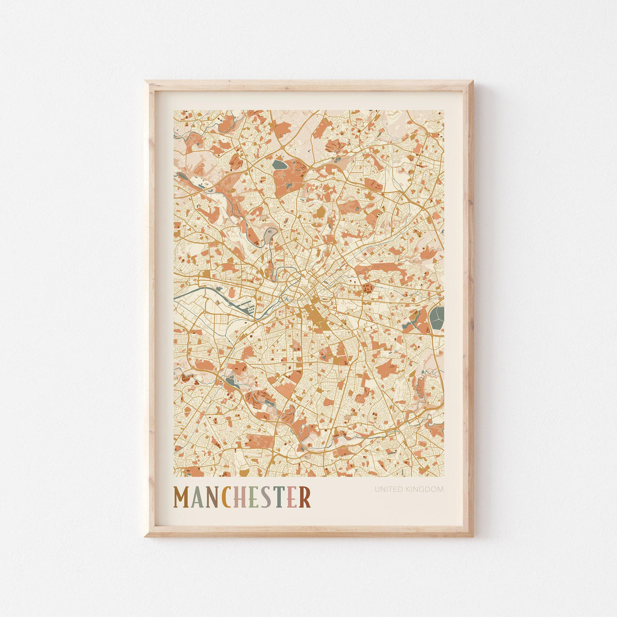 manchester, united kingdom map poster - image 1