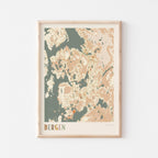 bergen norway map poster - image 1