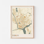 yangon, myanmar map poster - image 1