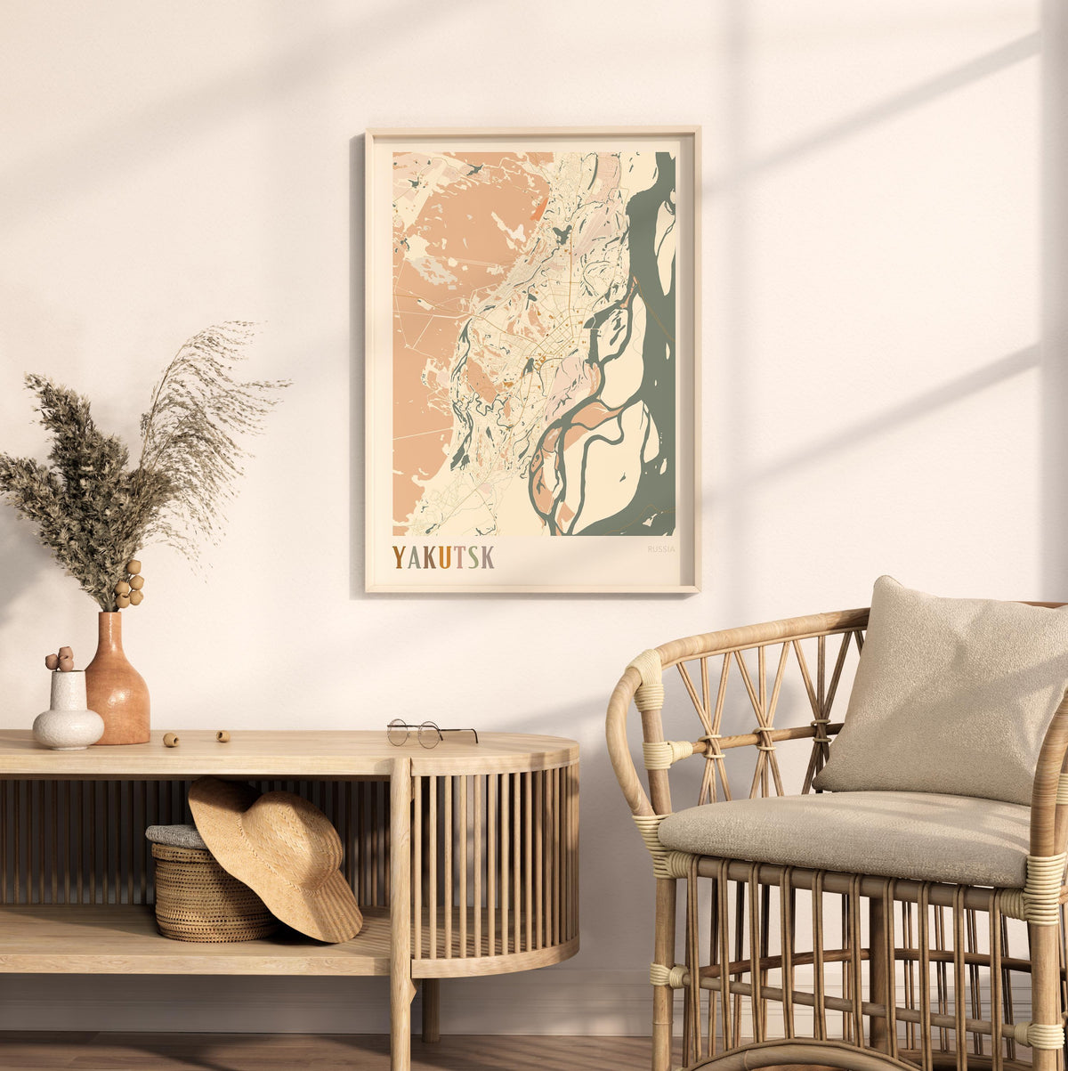 yakutsk russia map poster - image 3