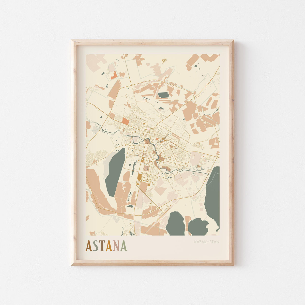 astana, kazakhstan map poster - image 1