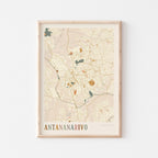 antananarivo, madagascar map poster - image 1